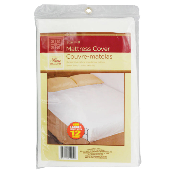 Full Size Mattress Pad Cover 12" Depth Waterproof Plastic Bed Bug Dust Allergens