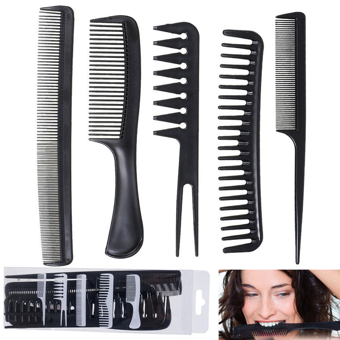 5 PC Comb Set Hair Hairdressing Styling Salon Barber Tool Kit Hairstyle Dressing