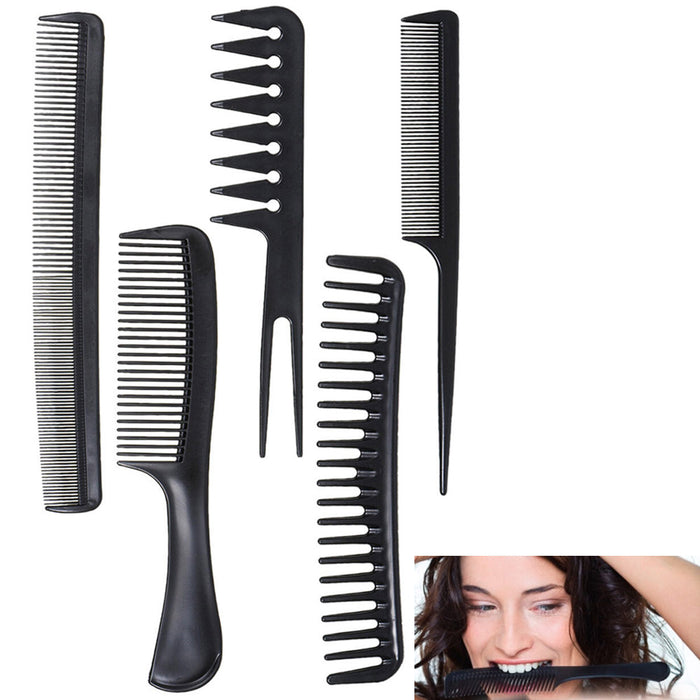 5 PC Comb Set Hair Hairdressing Styling Salon Barber Tool Kit Hairstyle Dressing