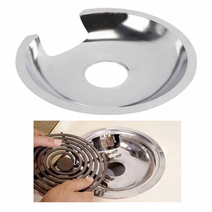 1 Pc Chrome Drip Pans Reflector Bowl Set Heavy Duty 8" Burner Gas Stove Range