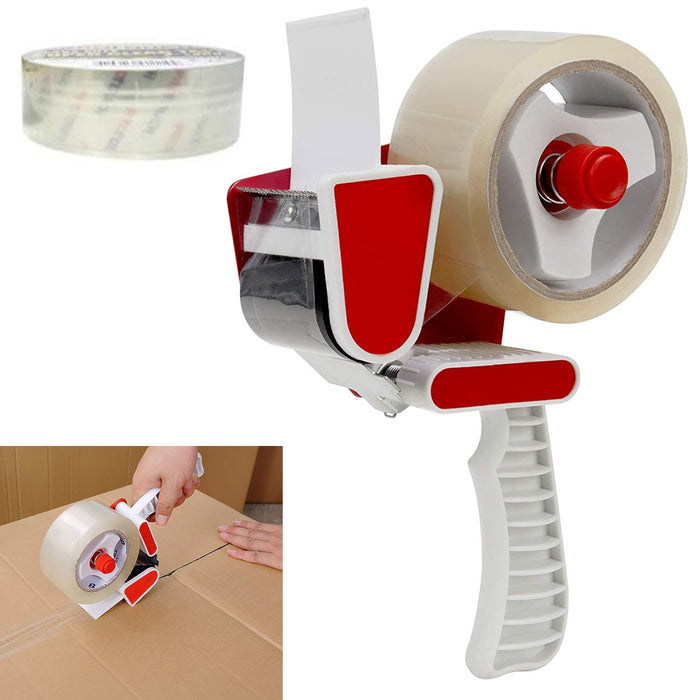 Packing Tape Gun Dispenser + 2 Rolls Heavy Duty Machine Box Packaging Shipping