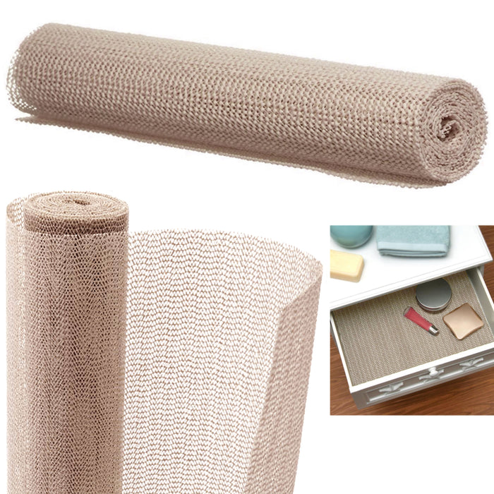 2 Rolls Grip Liner Cushion Non Slip Drawer Shelf Mat Cut Lining Pad Tool Box Tan