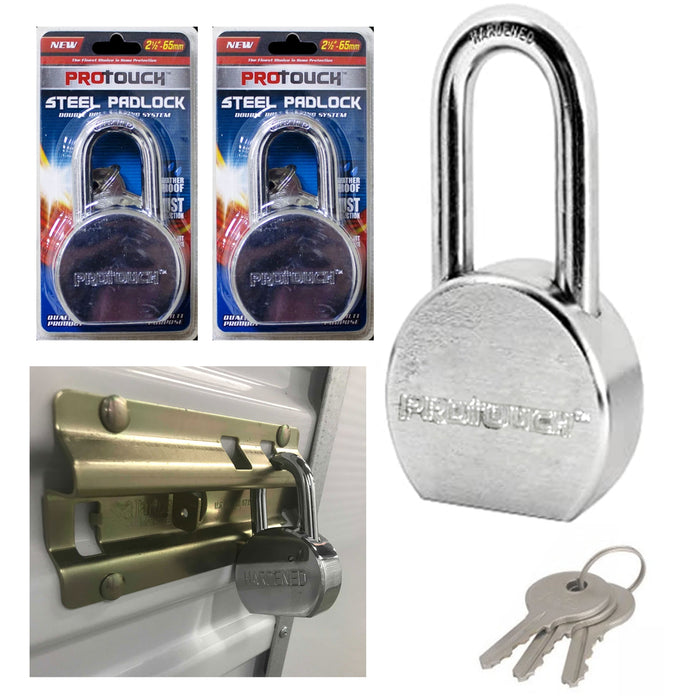 2 Pc Heavy Duty Solid Steel Padlock Lock Hardened Locker Gym Bike School Travel