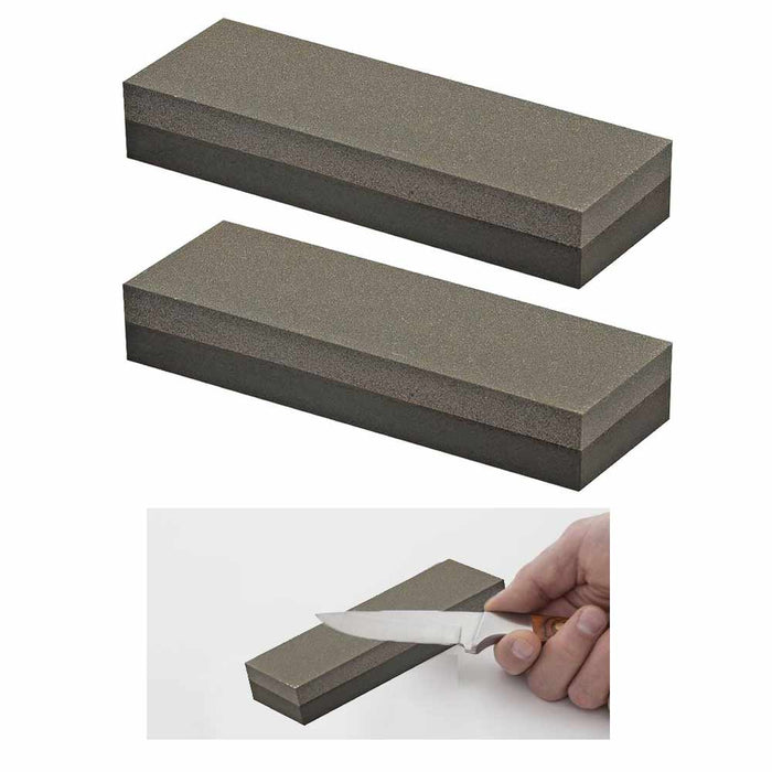 2 Pc 4.5" Sharpening Stone Aluminium Oxide Dual Grit Hone Knife Blade Sharpener