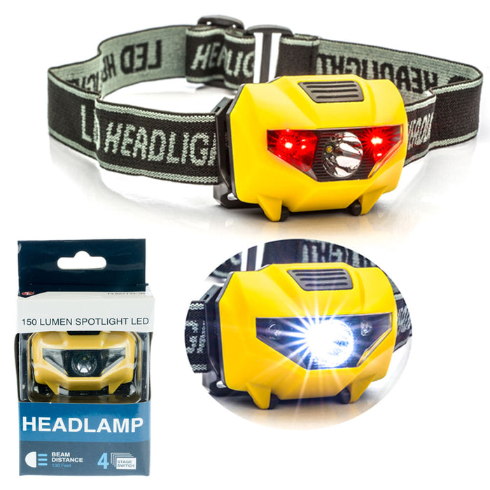 2 x Headlamp Headlight COB LED Night Running Hiking Head Light Lamp Flashlight