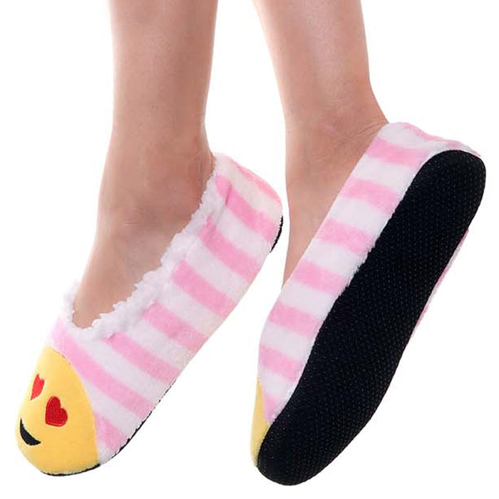 4 Pairs Cozy Warm Sherpa Lined Smile Slippers Non Slip Sherpa-Lined Women Winter