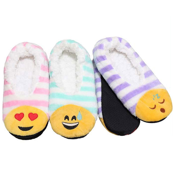 4 Pairs Cozy Warm Sherpa Lined Smile Slippers Non Slip Sherpa-Lined Women Winter