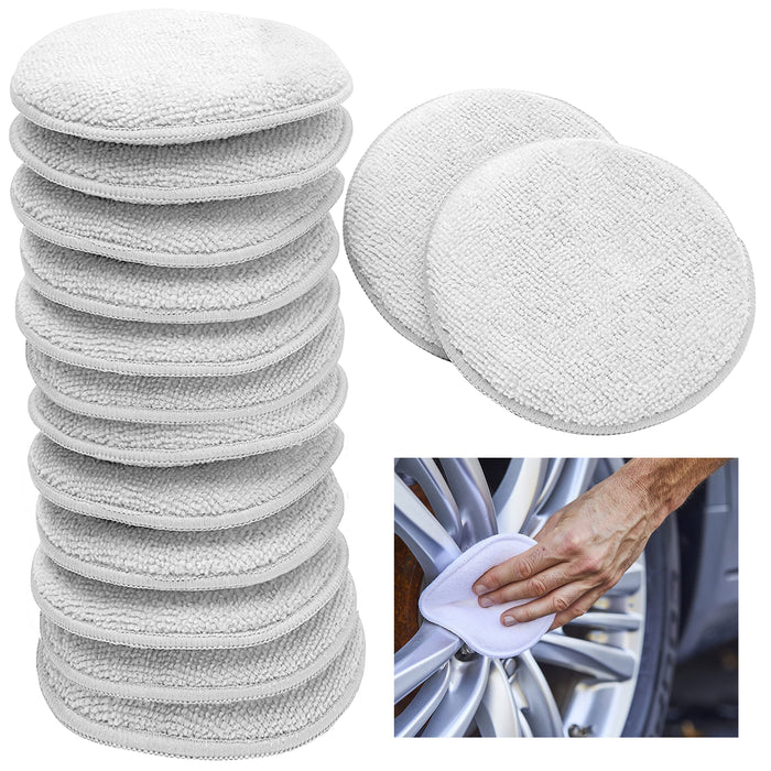 12 Pc New Car Waxing Polish Soft Sponge Wax Applicator Cleaning Detailing Pads