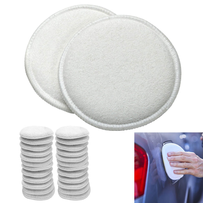 24 Pc Microfiber Foam Sponge Polish Wax Applicator Car Detailing Cleaning Pads