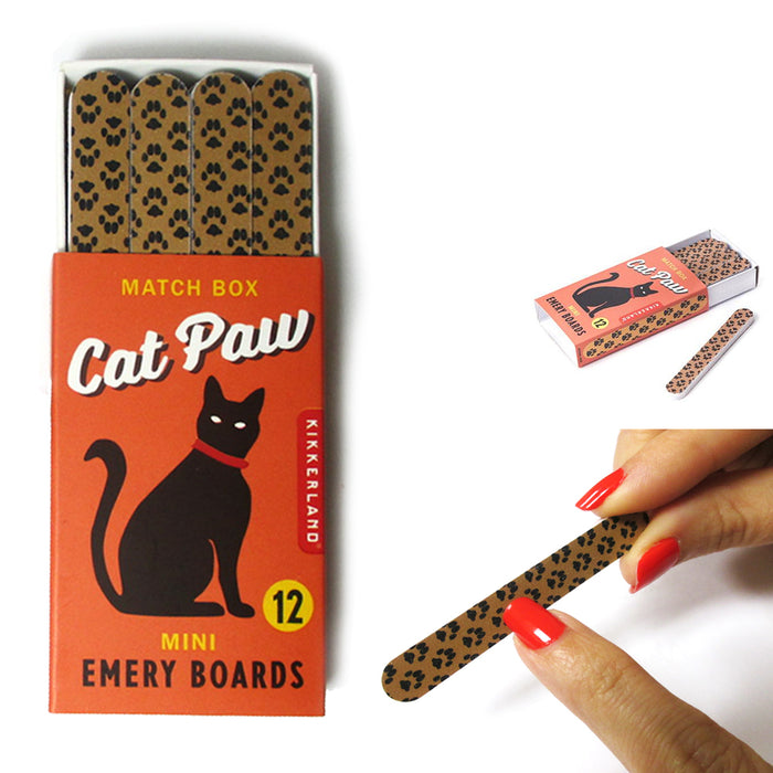 12 Cat Paws Double Sided Nail File Manicure Emery Boards Pedicure Spa Polish New