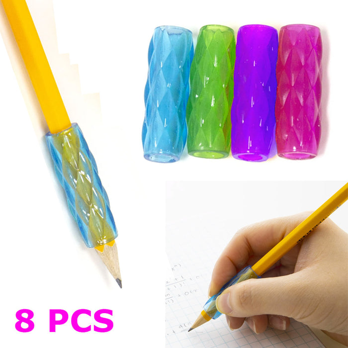 8 PCS Pencil Grips Pen Comfort Holder Soft Sponge Handwriting School Supplies