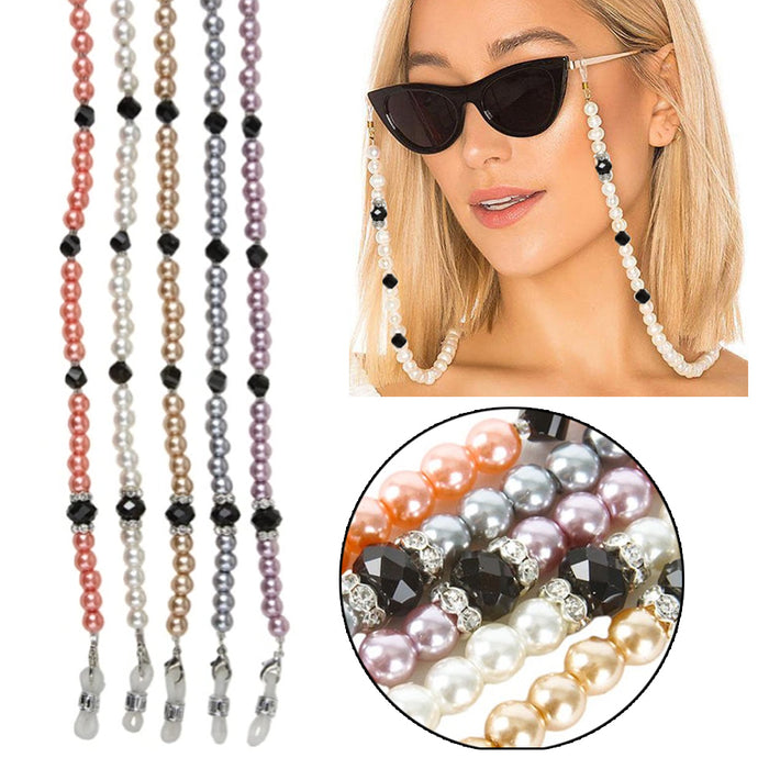 1 Pc Pearl Beaded Eyeglass Cord Reading Glasses Eyewear Spectacles Chain Holder