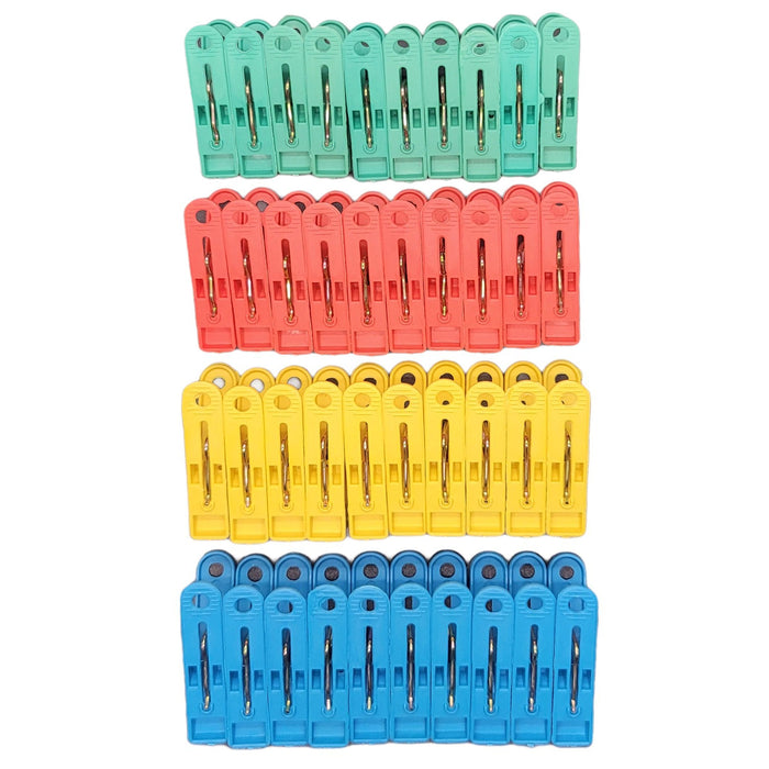 40 X Clothespins Multi Color Plastic Clothes Pegs Laundry Clips Pins Heavy Duty