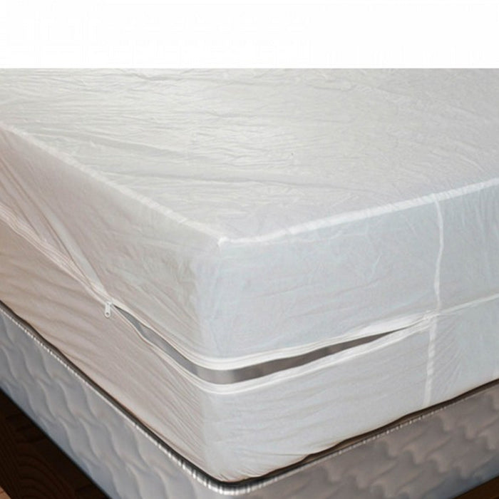 Queen Size Zippered Mattress Cover Vinyl Protector Allergy Dust Bug Waterproof !