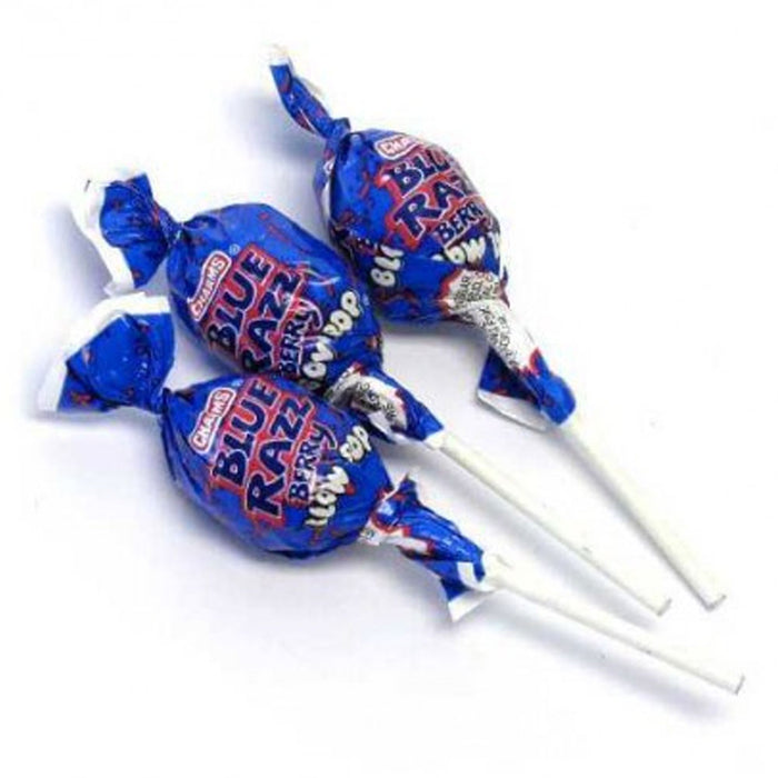 10 Pc Charms Blow Pops Blue Razz Berry Lollipops Raspberry Sucker Stick Candy