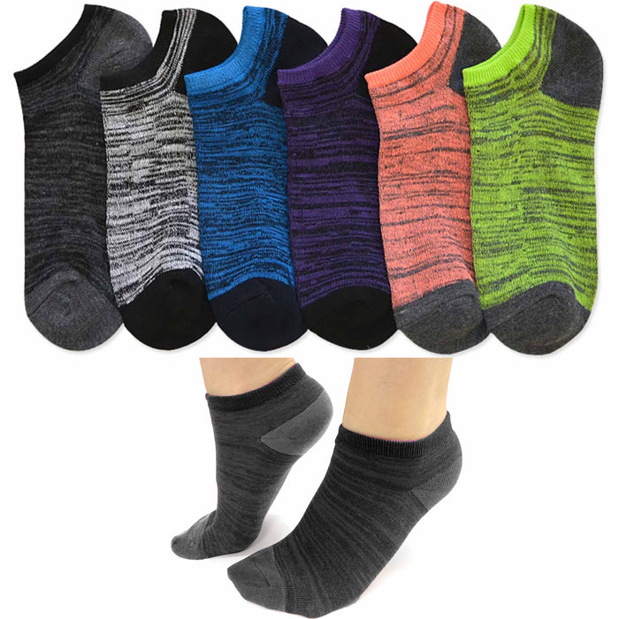 6 Pairs Women's Fashion Ankle Socks Low Cut No Show Neon Sports Casual 9-11