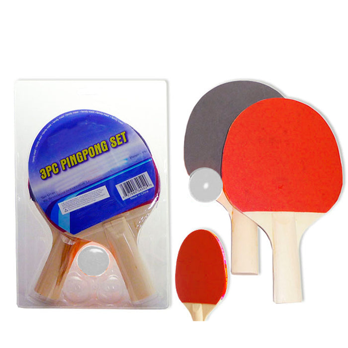 1 Pair Table Tennis Ping Pong Racket Paddle + 3pcs Balls Racquet Set Tournament