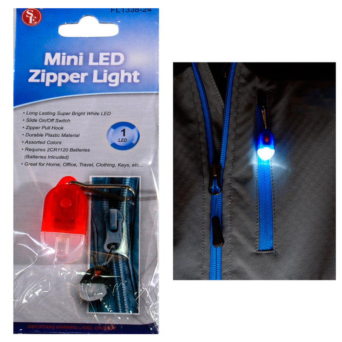 Mini Key Chain Flashlight Zipper Pull With LED Clip On Light Bright Torch Hook