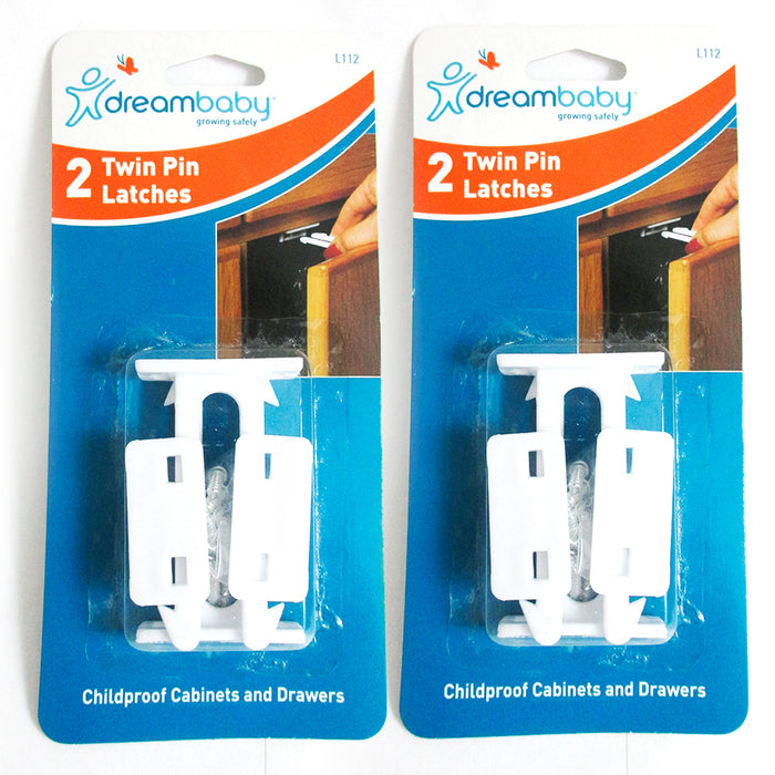 4 Cabinet Drawer Latches Child Safety Cabinet Protection Latch Kids Locks White