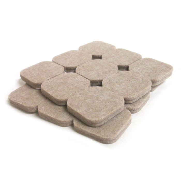 18 Self Adhesive Felt Floor Protectors Round Beige Pads Furniture Chair Scratch