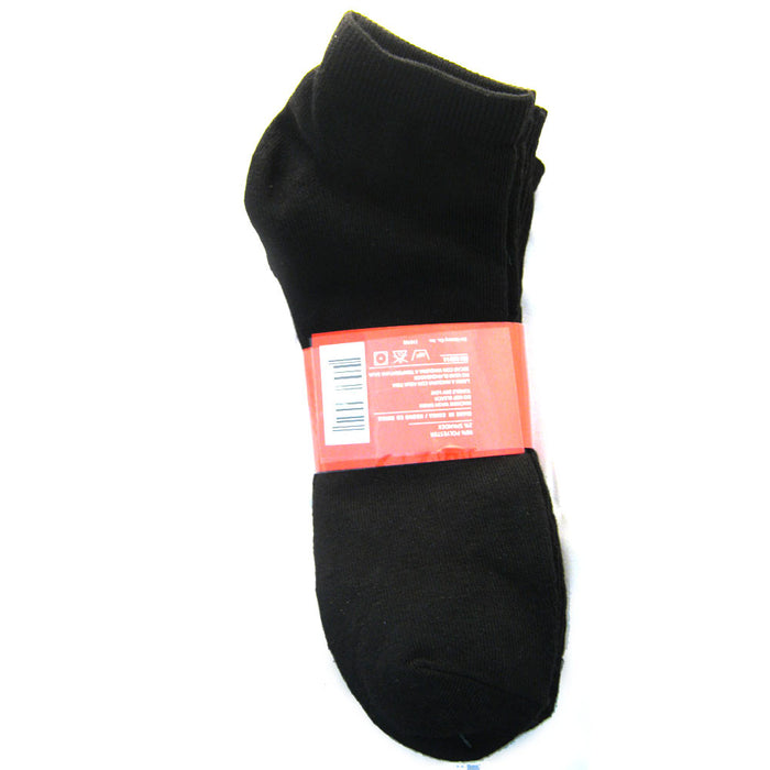 3 Pairs Ankle Socks Mens Womend Low Cut Crew Sport Spandex Size 10-13 Black