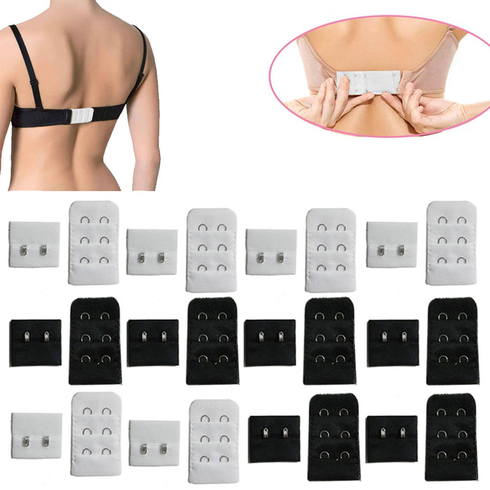 12Pc Bra Strap Low Back Converter Adjustable Extender Backless 12 Hook Set Women