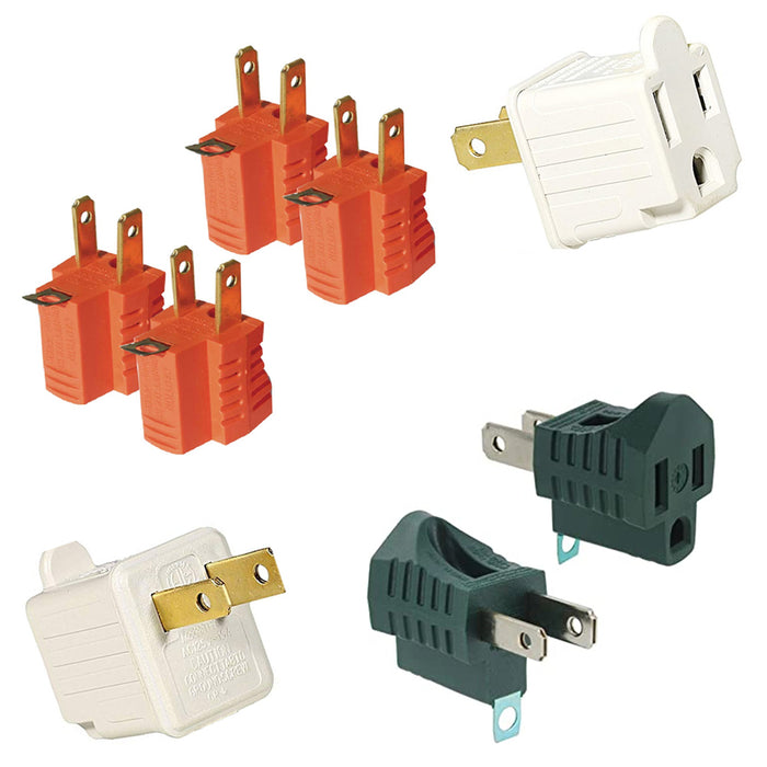 4pc Grounding Adapter 3 to 2 Prong AC Power Outlet Tap Plug UL Listed Grounded