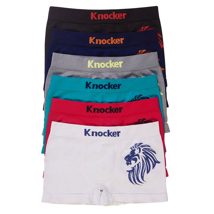 3pc Knocker Boys Seamless Comfort Boxer Briefs Underwear Non-irritating Shorts S