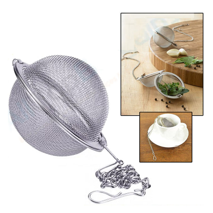 2.5" Stainless Steel Mesh Tea Ball Infuser Strainer Loose Leaf Round Reusable !!