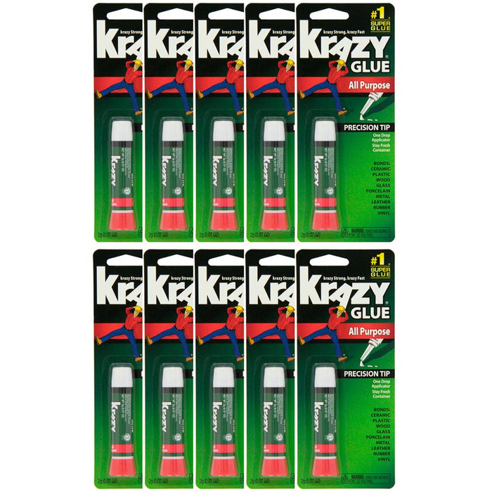 Lot Of 10 Elmers Krazy Glue Original Crazy Super Glue All Purpose Instant Repair