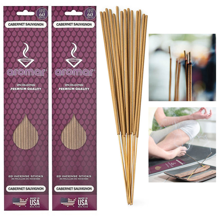 40 Incense Sticks Cabernet Sauvignon Scented Fragrance Aroma Therapy Hand Dipped