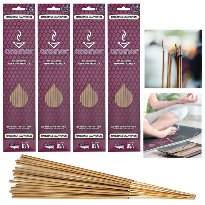 80 Cabernet Sauvignon Incense Sticks Fragrance Aroma Therapy Hand Dipped Scented