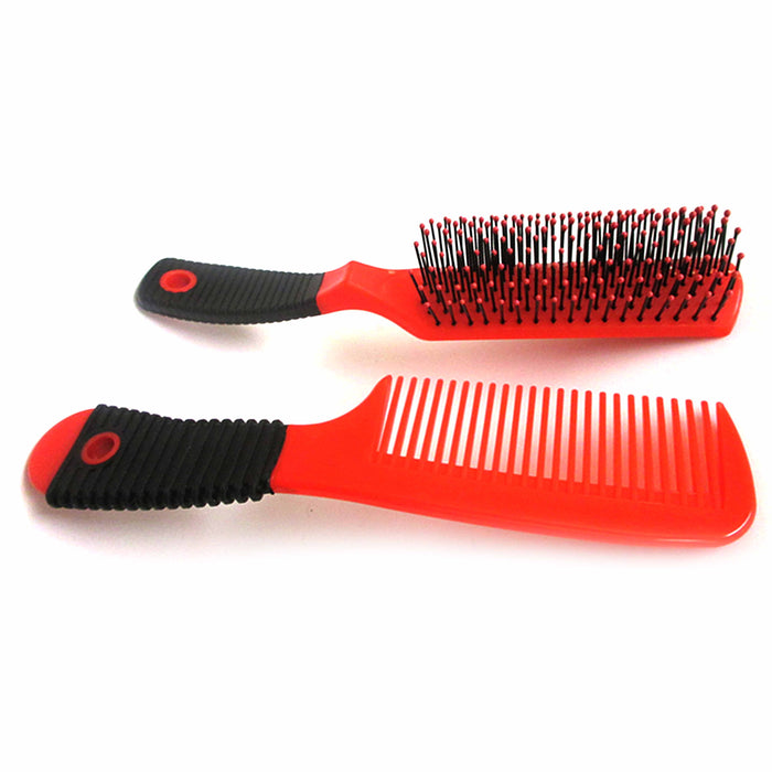 4pc Detangle Brush Comb Set Wet Dry Hair Styling Wash Salon Hairdressing 2 PACKS