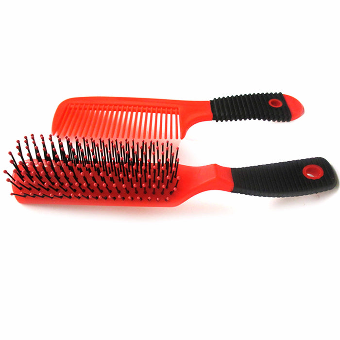 2 Pc Detangling Comb Brush Set Wet Dry Hair Styling Detangle Salon Hairdressing