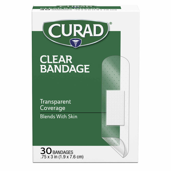 60 Ct Medium Size Clear Bandages Sheer Heal Wounds Cut Transparent Adhesive 3"L