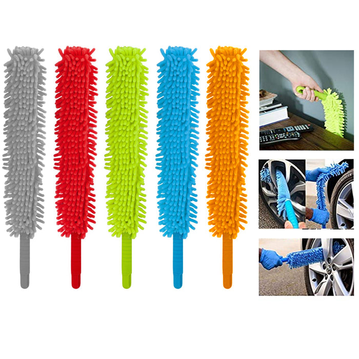 1 X Long Microfiber Duster Bendable Flexible Cleaning Brush Dust Cleaner Handle