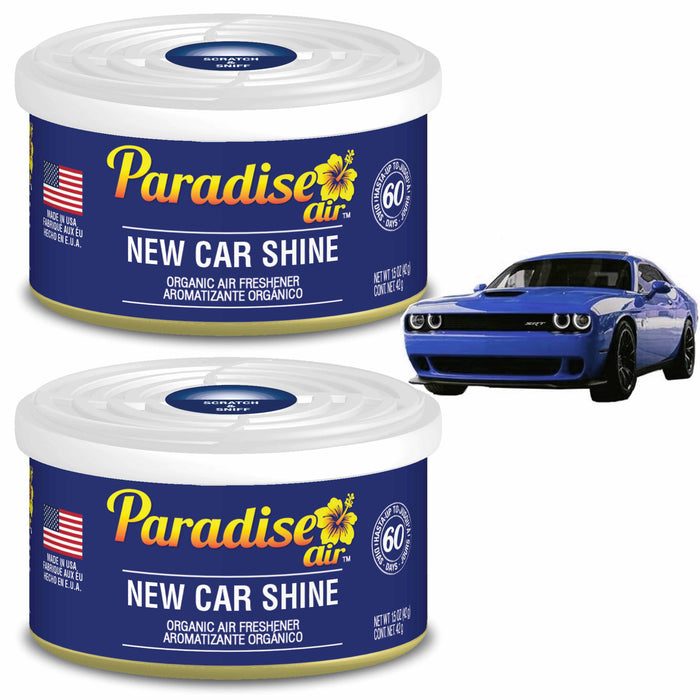 2 Pc Paradise Organic Air Freshener New Car Shine Scent Fiber Can Home Car Aroma