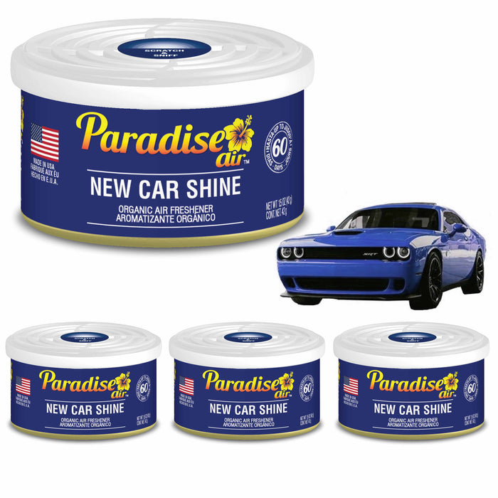 4 Pc Paradise Organic Air Freshener New Car Shine Scent Fiber Can Home Car Aroma