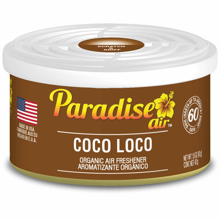 4 Paradise Organic Air Freshener Coco Loco Scent Fiber Can Home Fragrance Aroma