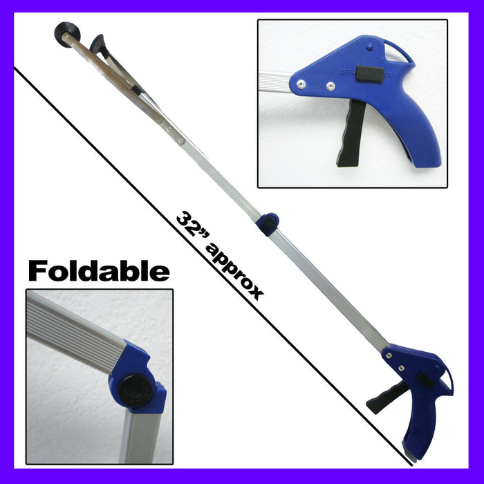 2 Pick Up Tool Grabber Reacher Stick Foldable Reaching Grab Extend Reach 29" L