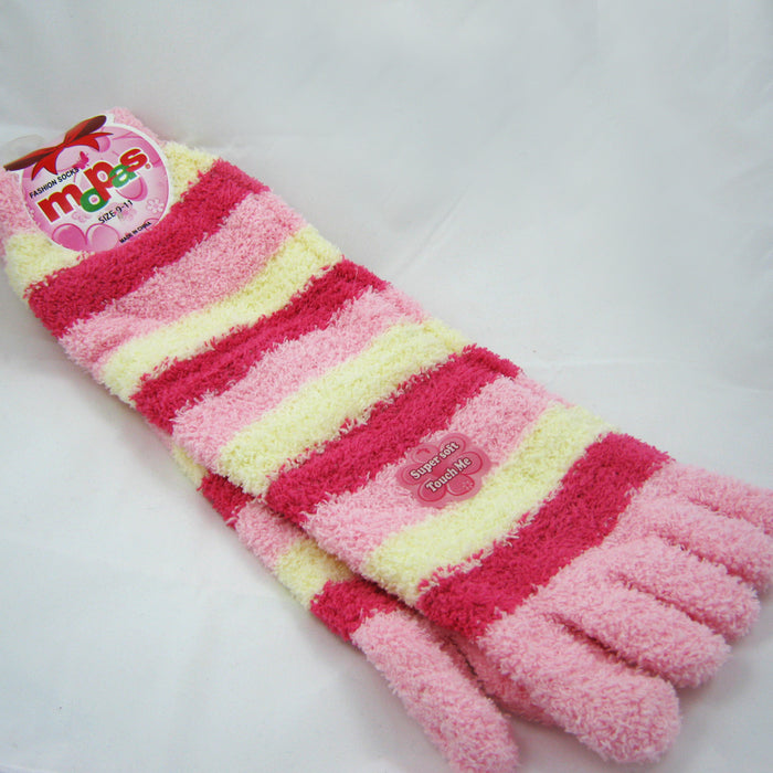 6 Pairs Ultra Plush Toe Socks Soft Fuzzy Winter Warm Women Girls Large Size 9-11