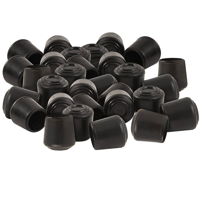 32 Pc 1/2" Furniture Sliders Black Rubber Chair Tips Leg Feet Caps Pads Gripper