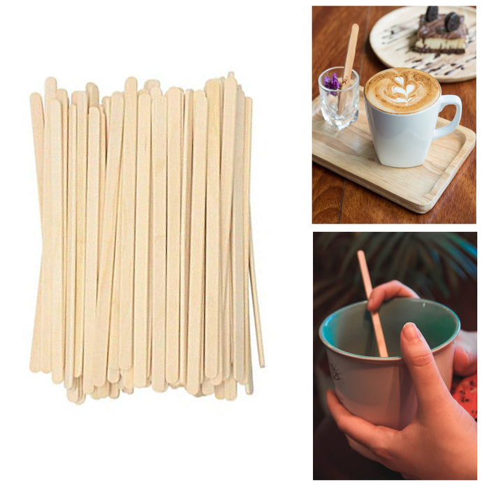 600 Wooden Coffee Stirrers Cocktail Mixer Drink Swizzle Mix Bar Craft Sticks