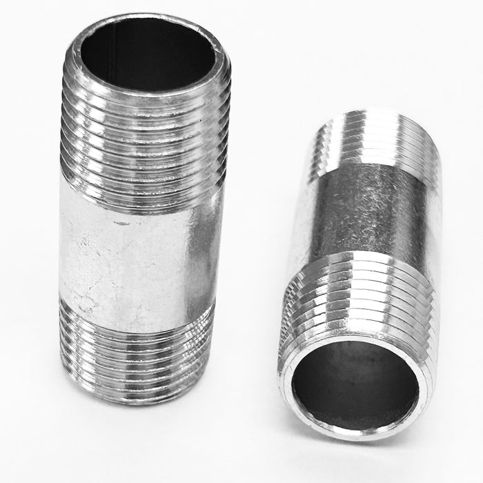 2Pack 3/4" X 1 7/8" Steel Male Nipple Fitting Threaded Pipe Repair Connector DIY