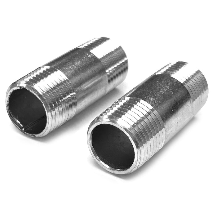 2Pack 3/4" X 1 7/8" Steel Male Nipple Fitting Threaded Pipe Repair Connector DIY