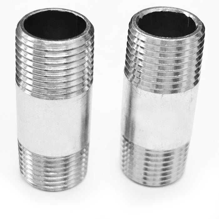 2Pack 3/4" X 1 7/8" Steel Male Nipple Fitting Threaded Pipe Repair Connector DIY