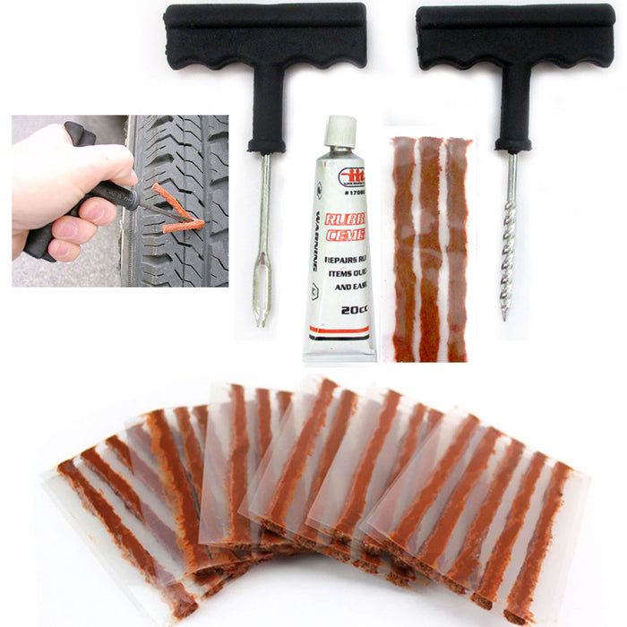 54 Pc Tire Repair Kit DIY Flat Tire Repair Home Plug Patch Car Truck Motorcycle