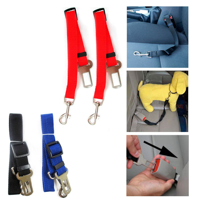 4 Pet Seat Belt Dog Safety Adjustable Clip Car Auto Travel Vehicle Safe Puppy