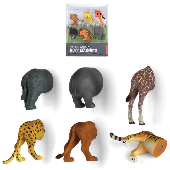 6 Refrigerator Magnets Safari Gift Set Home Decoration Novelty Animal Butt Funny