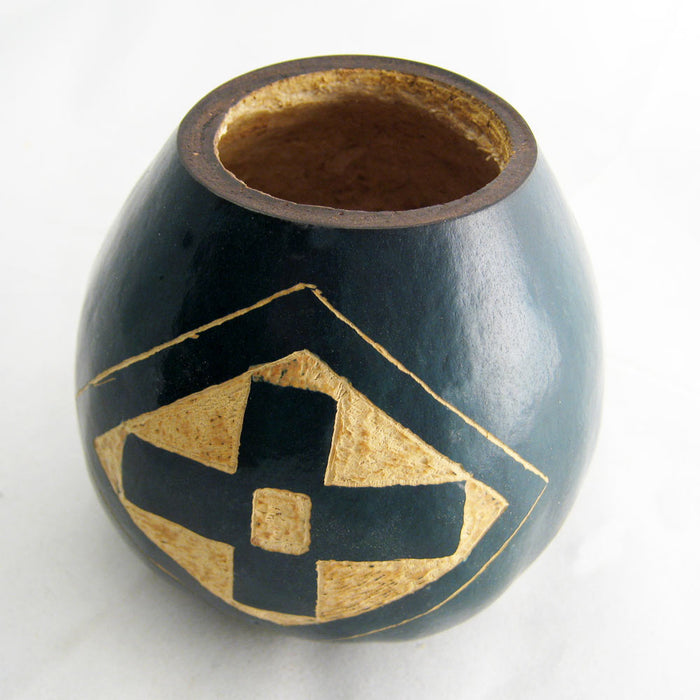 CROSS ENGRAVING HANDMADE GOURD CUP FOR INTERMEDIATE FASTING OR TEA STRAW BOMBILLA YERBA MATE